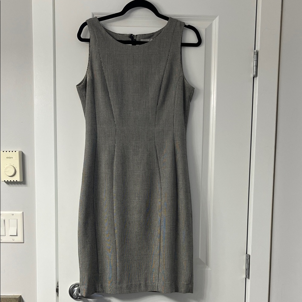 H&M Gray Textured Midi Dress